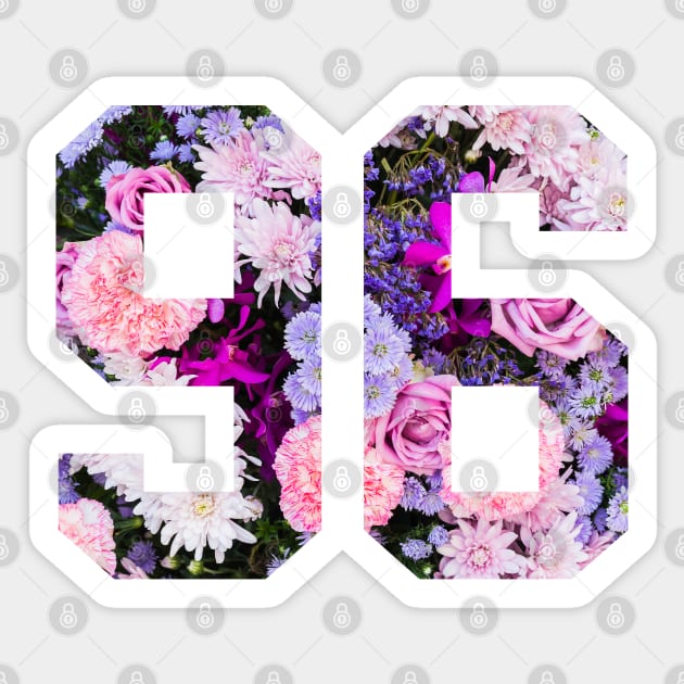 Floral Number 96 Sticker by Ericokore